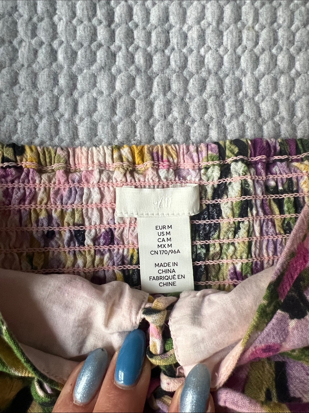 H&M Floral Puff-Sleeve Mini Dress — Pink, Purple & Green - Picture 4 of 8